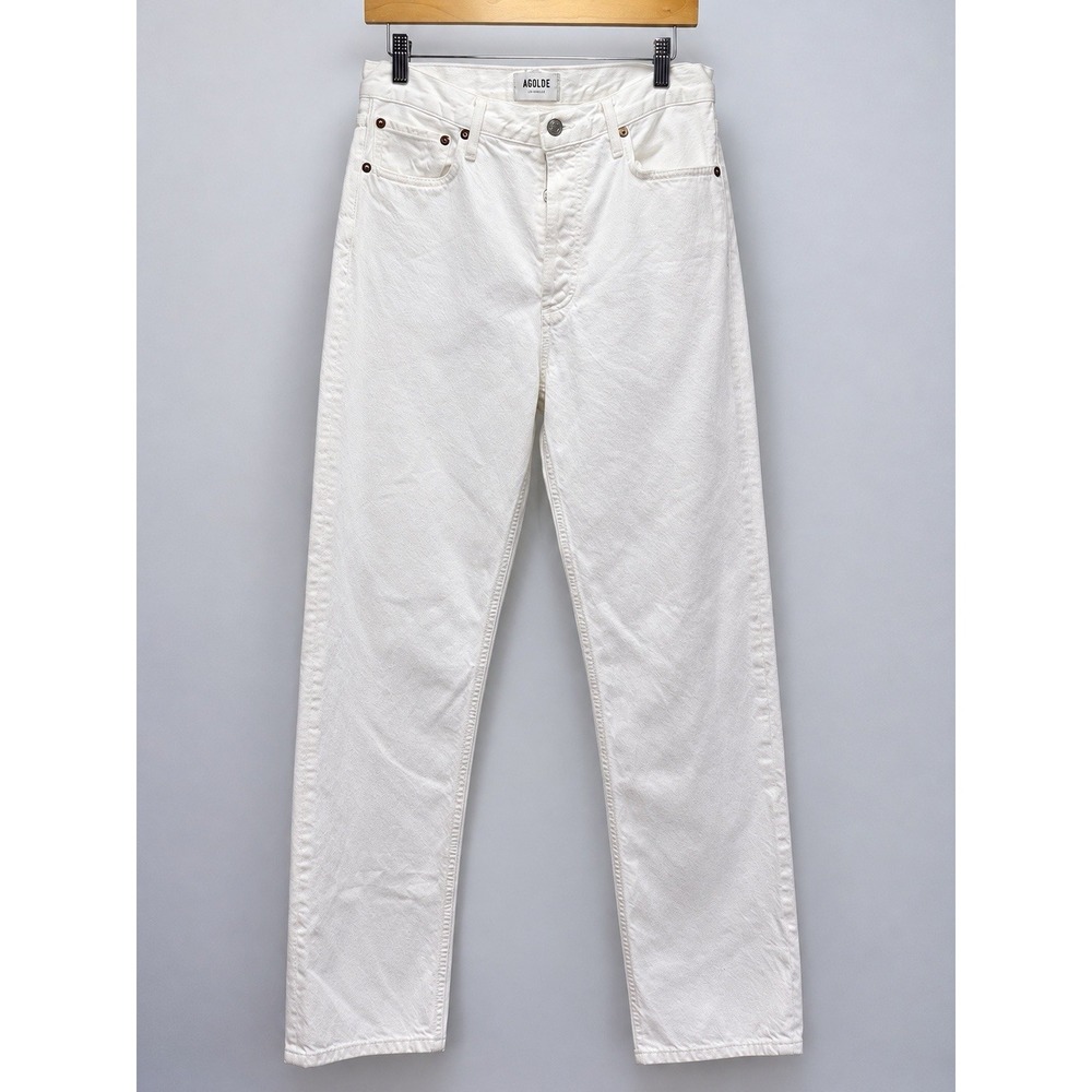 AGOLDE White High Rise Straight Leg Jeans Women's Size 28 Cotton Denim